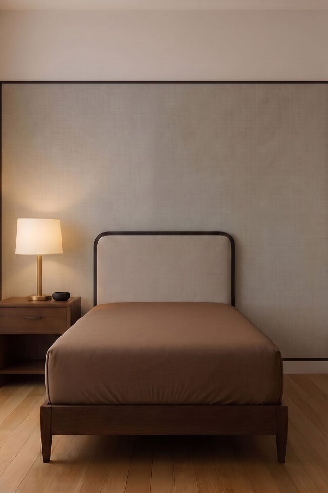Luna Pamuk Süprem Tek Kişilik Lastikli Çarşaf 120x200 cm + 30 cm 130 GSM Açık Kahverengi