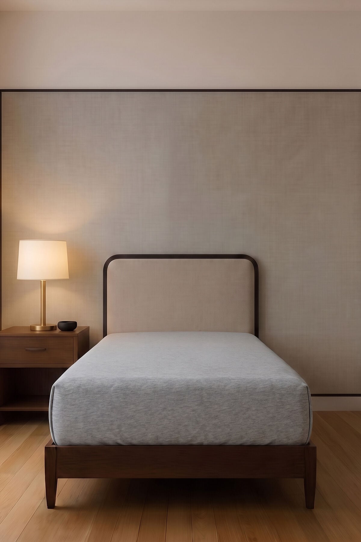 Luna Pamuk Süprem Tek Kişilik Lastikli Çarşaf 120x200 cm + 30 cm 130 GSM Gri Melanj