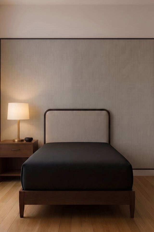 Luna Pamuk Süprem Tek Kişilik Lastikli Çarşaf 90x200 cm + 30 cm 130 GSM Siyah