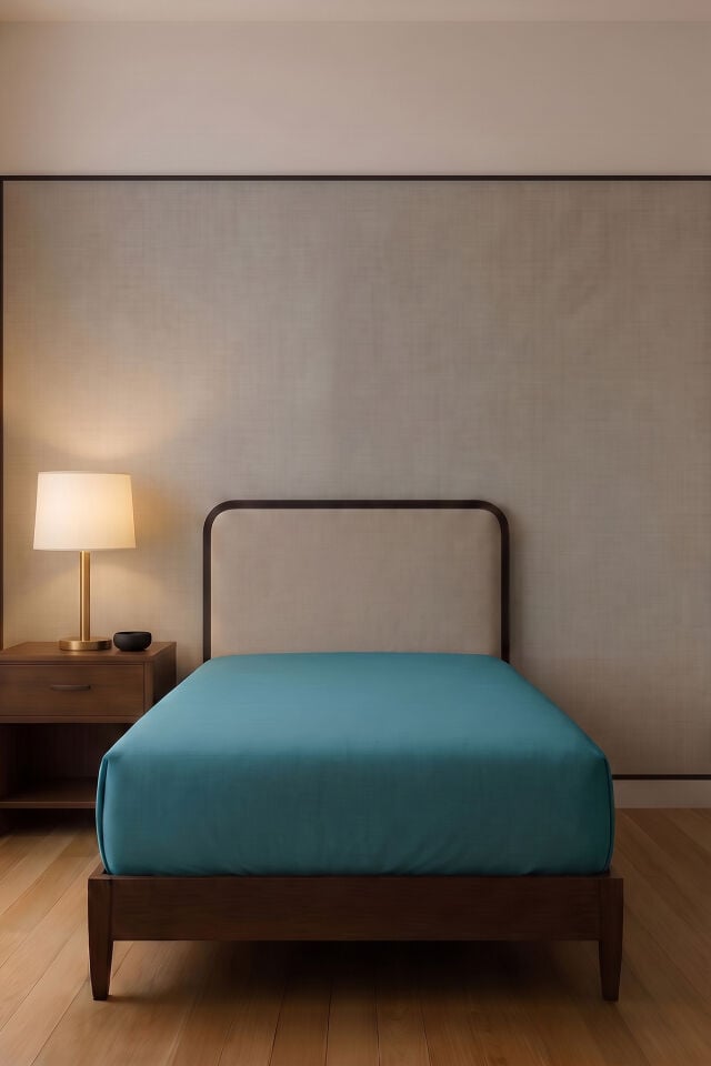 Luna Pamuk Süprem Tek Kişilik Lastikli Çarşaf 90x200 cm + 30 cm 130 GSM Turkuaz
