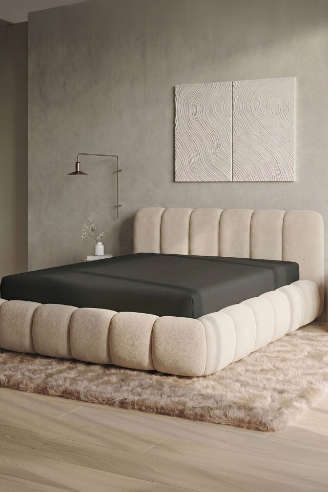 Maya Süprem Çift Kişilik Lastikli Çarşaf 160-180x200 cm %95 Pamuk %5 Elastan 190 GSM Antrasit