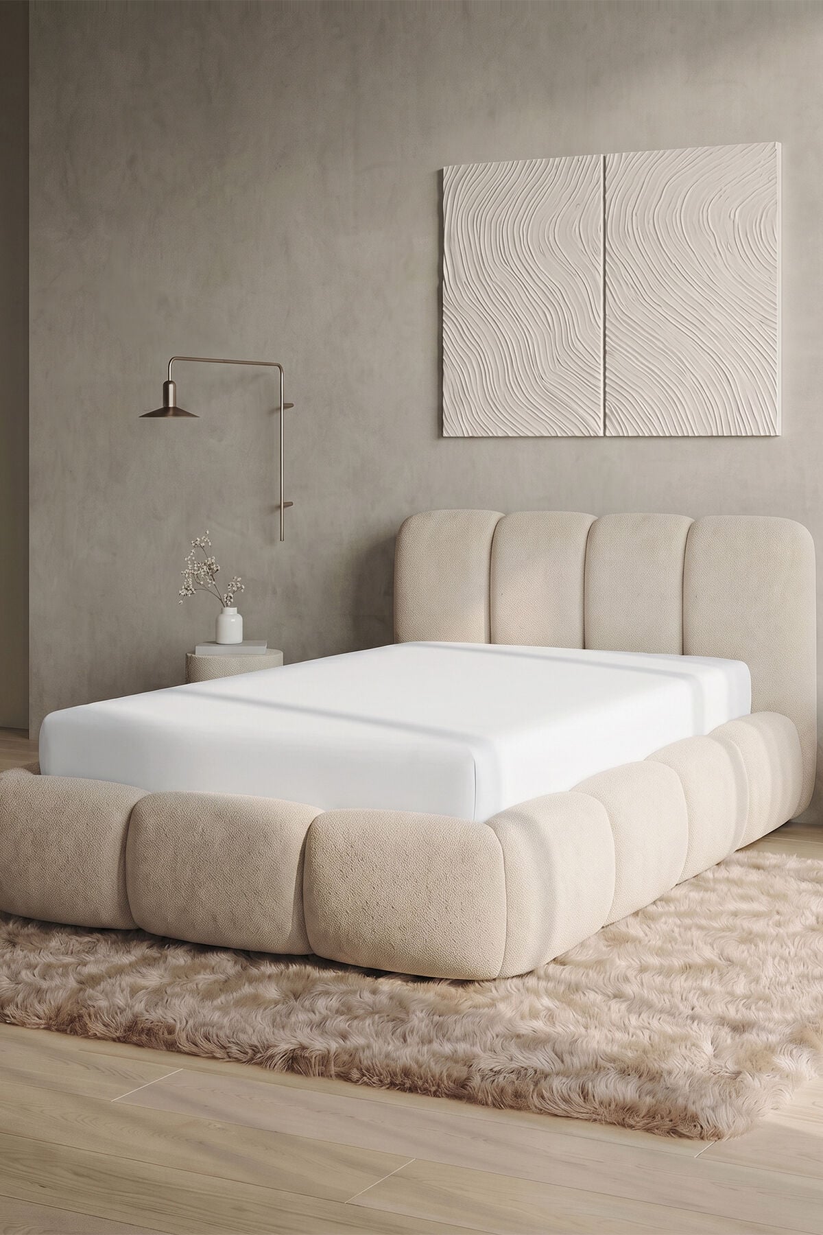 Maya Süprem Tek Kişilik Lastikli Çarşaf 90-100x200 cm %95 Pamuk%5 Elastan 190 GSM Beyaz