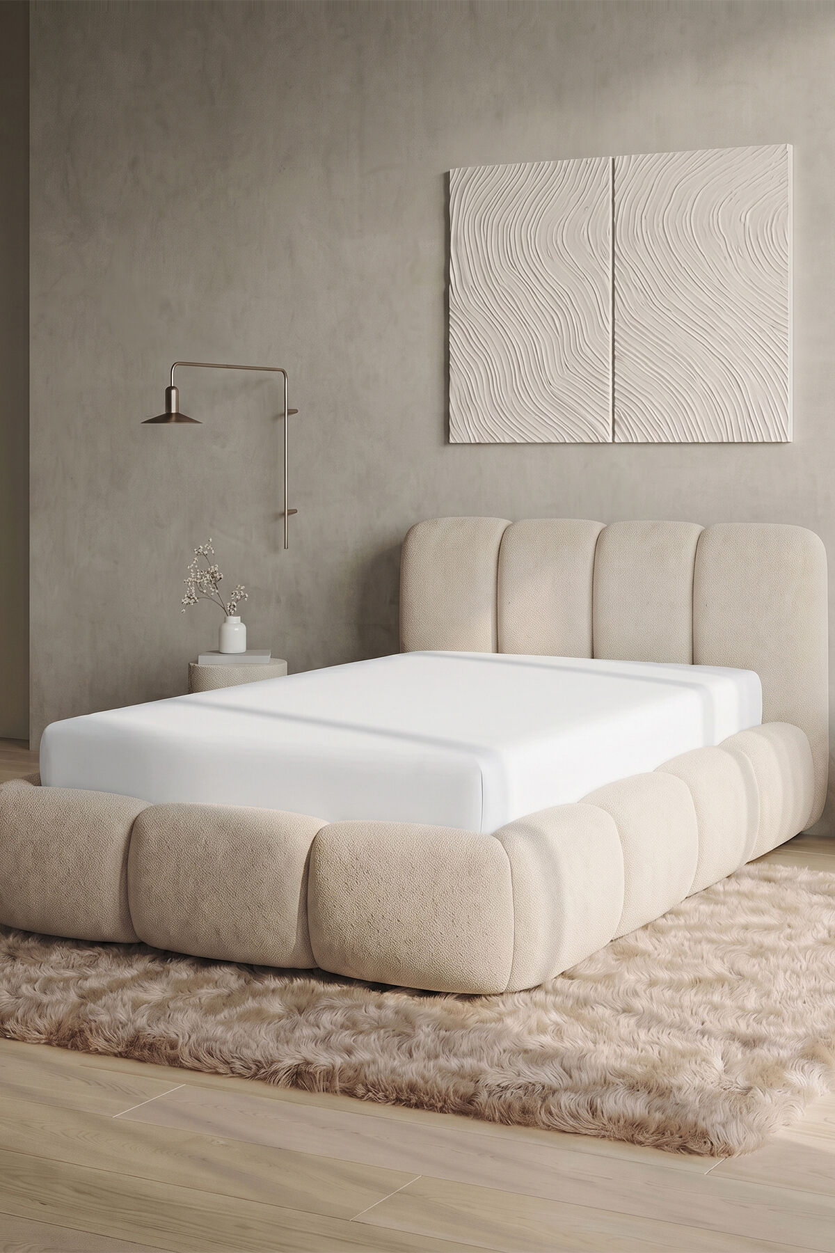 Maya Süprem Tek Kişilik Lastikli Çarşaf 120-140x200 cm %95 Pamuk%5 Elastan 190 GSM Beyaz