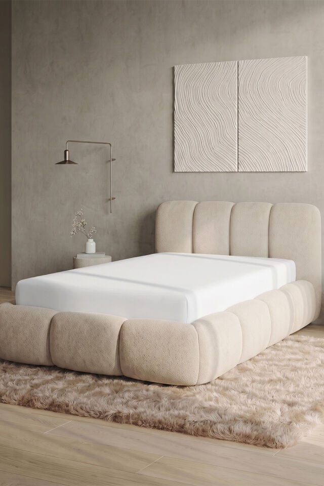 Maya Süprem Tek Kişilik Lastikli Çarşaf 120-140x200 cm %95 Pamuk%5 Elastan 190 GSM Beyaz