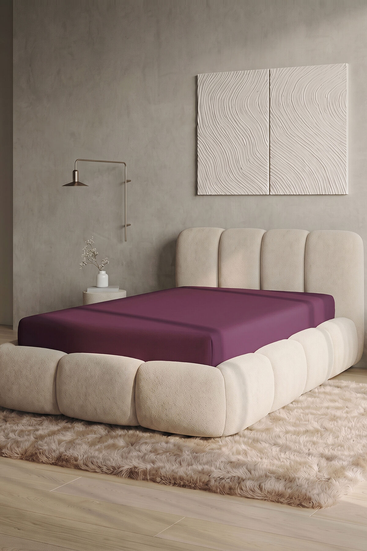 Maya Süprem Tek Kişilik Lastikli Çarşaf 120-140x200 cm %95 Pamuk%5 Elastan 190 GSM Bordo
