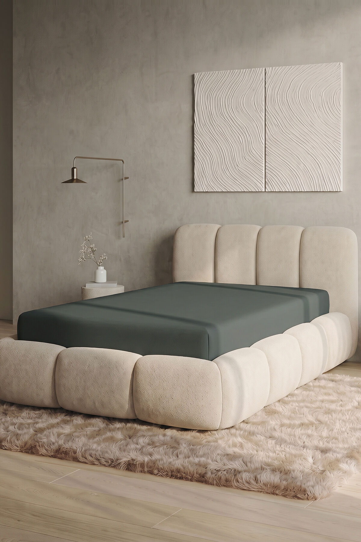 Maya Süprem Tek Kişilik Lastikli Çarşaf 120-140x200 cm %95 Pamuk%5 Elastan 190 GSM Koyu Yeşil