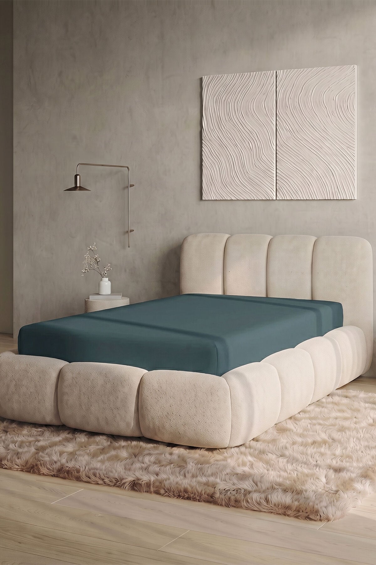 Maya Süprem Tek Kişilik Lastikli Çarşaf 90-100x200 cm %95 Pamuk%5 Elastan 190 GSM Petrol Mavisi