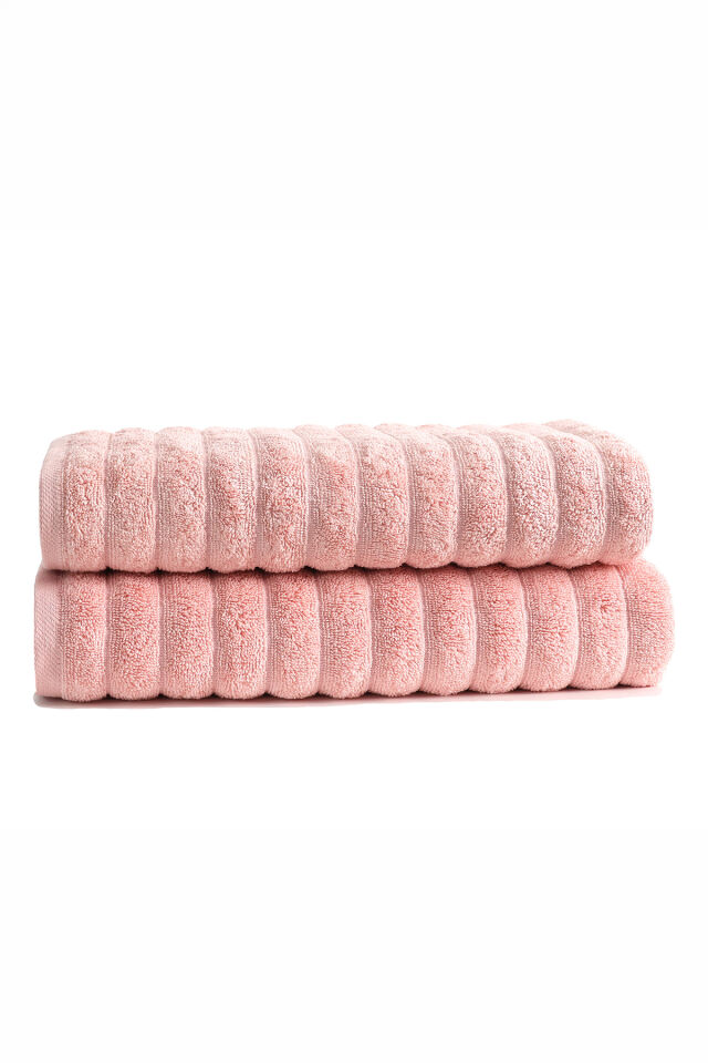 Phaselis Banyo Havlu 2'li Set %100 Pamuk 70x140 cm 670 GSM AÇIK PEMBE