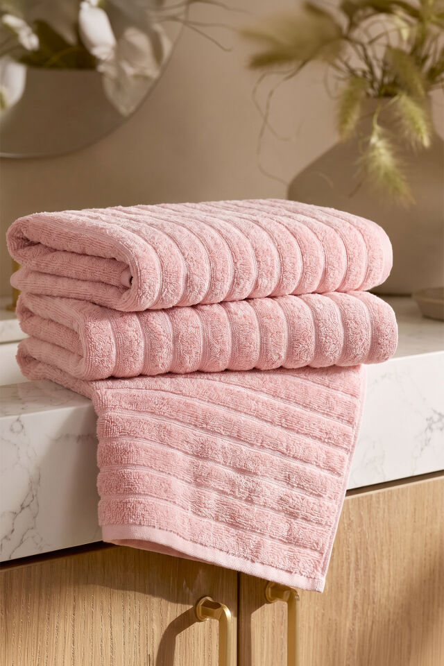 Phaselis Banyo Havlu 2'li Set %100 Pamuk 70x140 cm 670 GSM AÇIK PEMBE