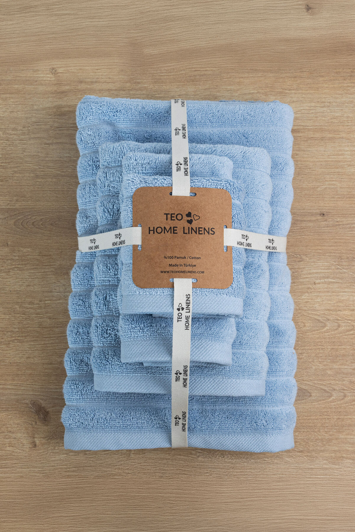 Phaselis Banyo Havlu 2'li Set %100 Pamuk 70x140 cm 670 GSM AÇIK MAVİ