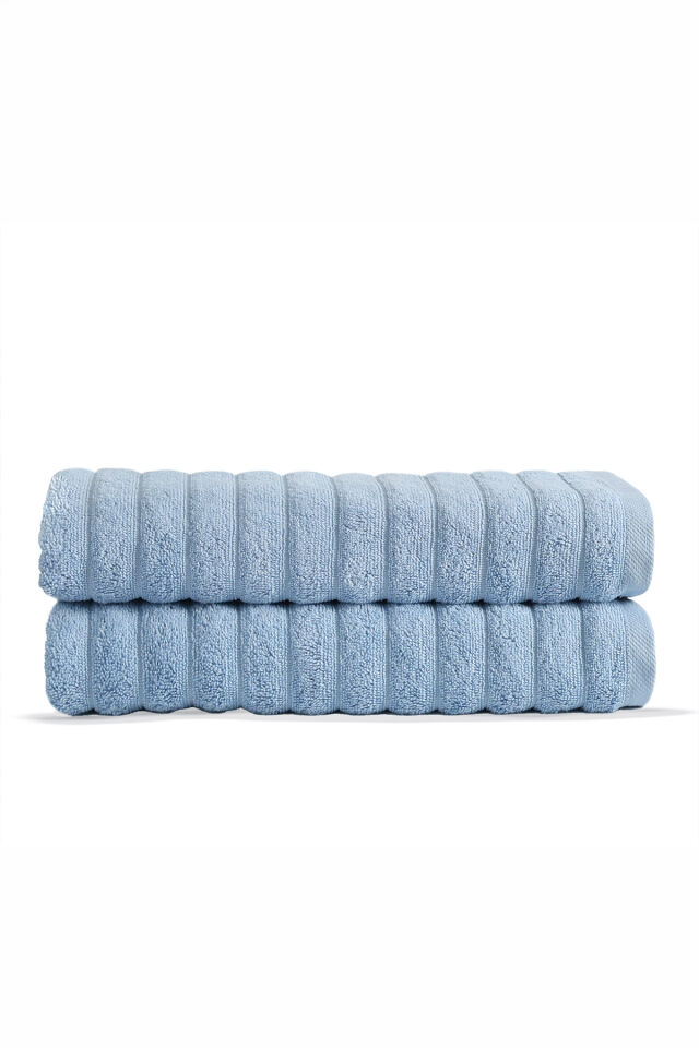 Phaselis Banyo Havlu 2'li Set %100 Pamuk 70x140 cm 670 GSM AÇIK MAVİ