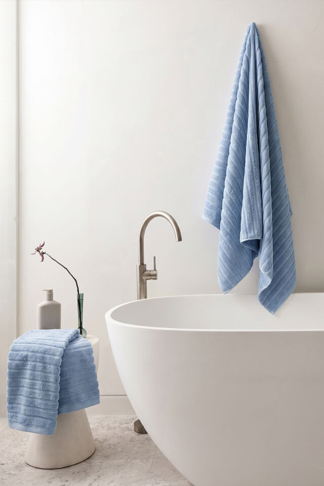 Phaselis Banyo Havlu 2'li Set %100 Pamuk 70x140 cm 670 GSM AÇIK MAVİ