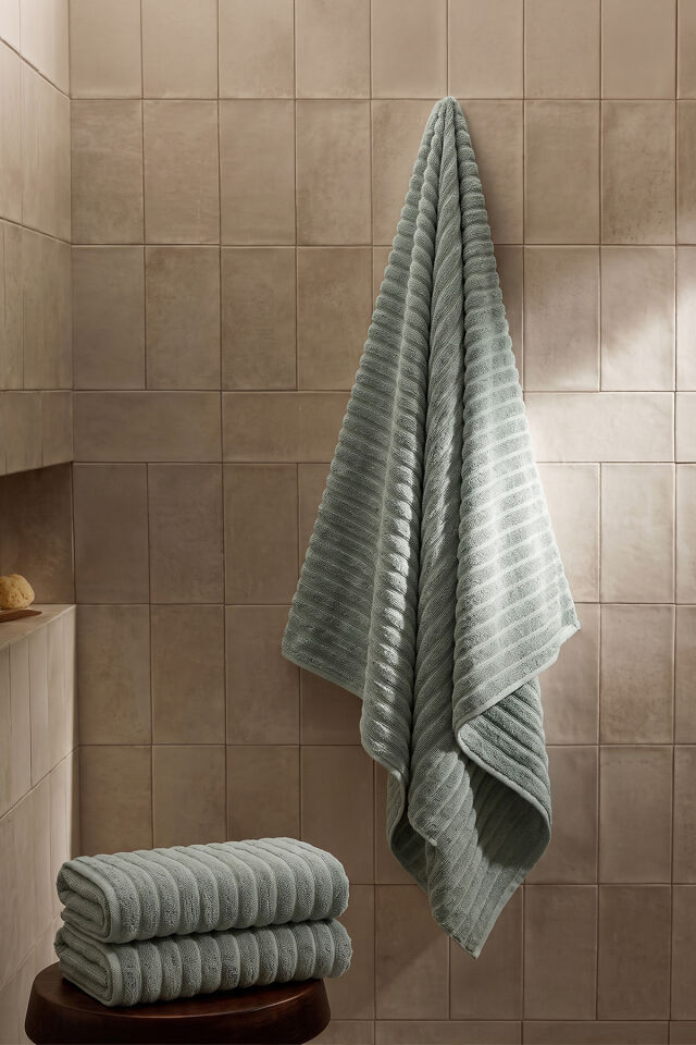 Phaselis Banyo Havlu 2'li Set %100 Pamuk 70x140 cm 670 GSM YEŞİL