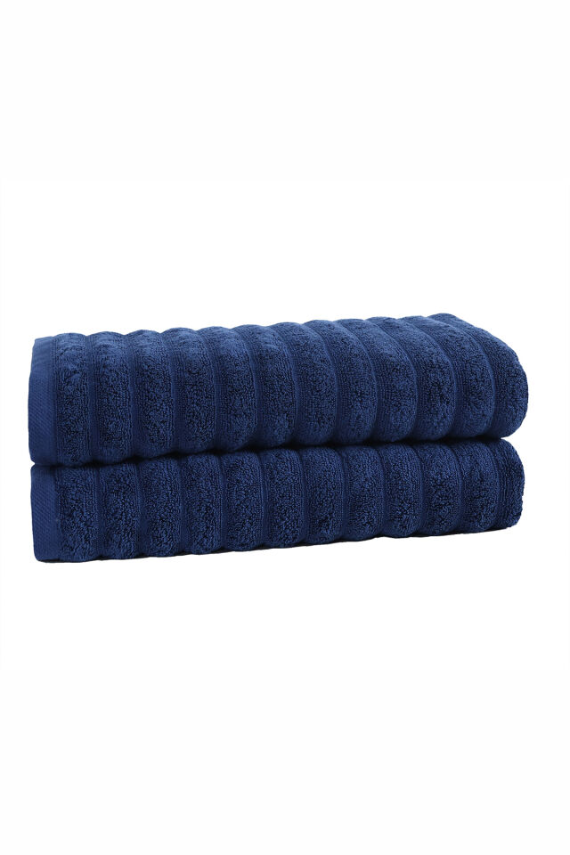 Phaselis Banyo Havlu 2'li Set %100 Pamuk 70x140 cm 670 GSM LACİVERT