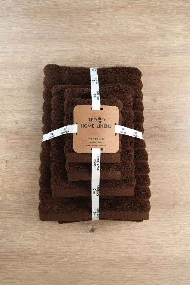 Phaselis Banyo Havlu 2'li Set %100 Pamuk 70x140 cm 670 GSM KAHVERENGİ