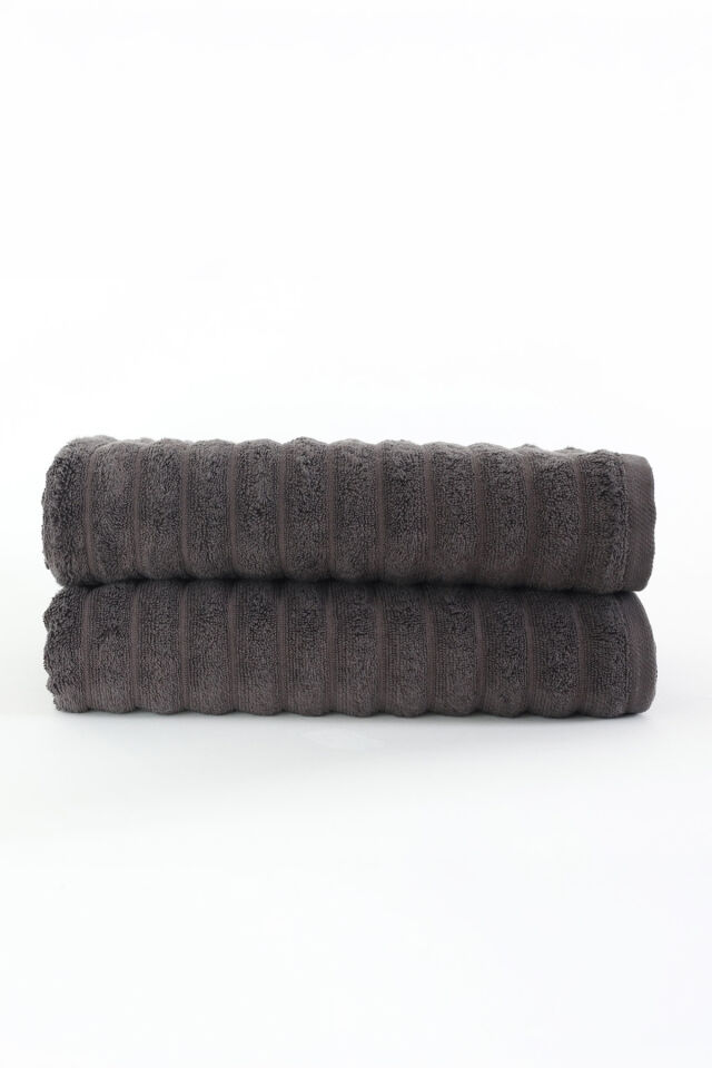 Phaselis Banyo Havlu 2'li Set %100 Pamuk 70x140 cm 670 GSM ANTRASİT