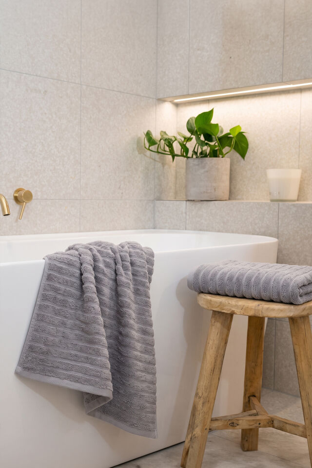 Phaselis Banyo Havlu 2'li Set %100 Pamuk 70x140 cm 670 GSM AÇIK GRİ