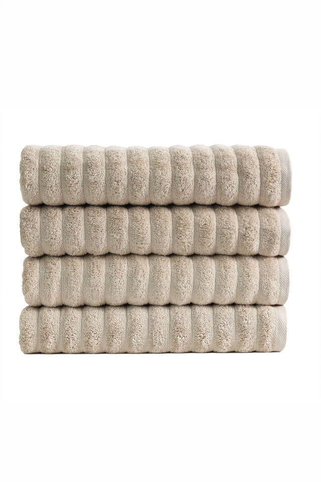 Phaselis Banyo Havlu 2'li Set %100 Pamuk 70x140 cm 670 GSM Bej