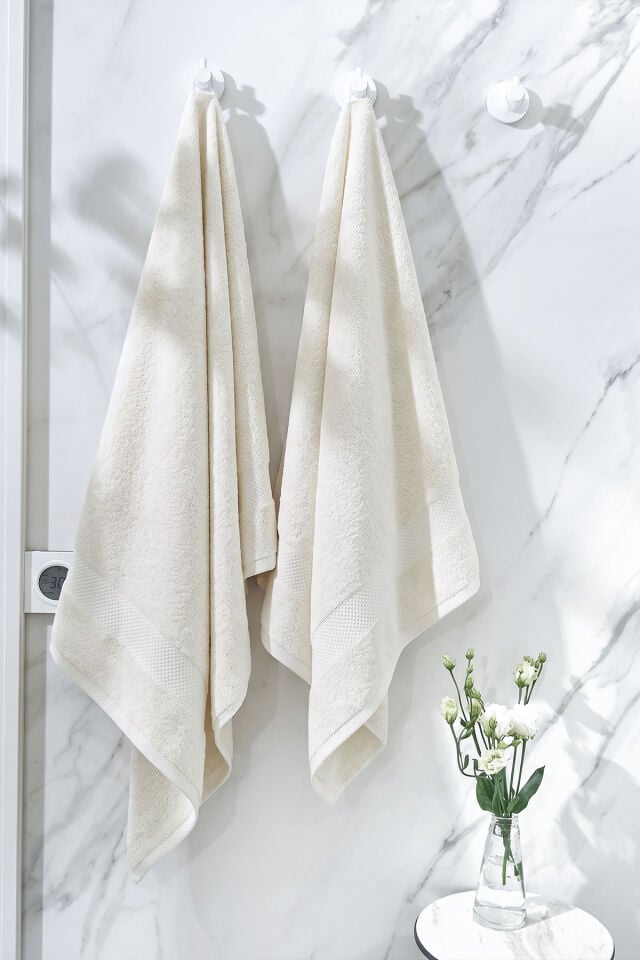 Assos Banyo Havlusu Seti 2'li Set %100 Pamuk 70x140 cm Krem