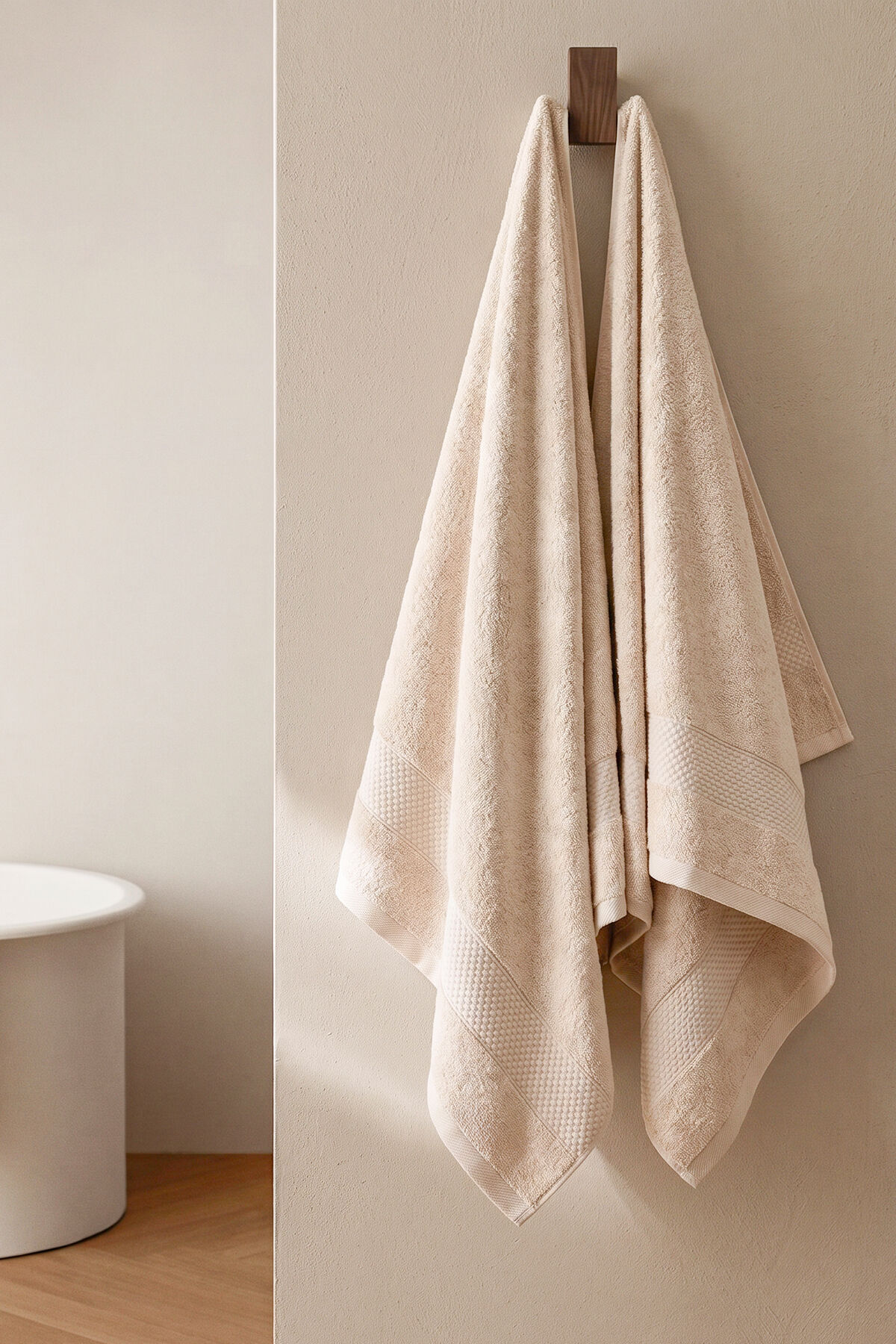 Assos Banyo Havlusu Seti 2'li Set %100 Pamuk 70x140 cm Bej