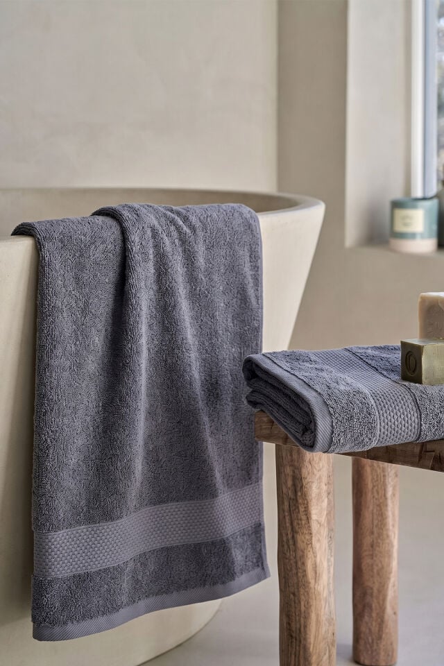 Assos Banyo Havlusu Seti 2'li Set %100 Pamuk 70x140 cm Antrasit