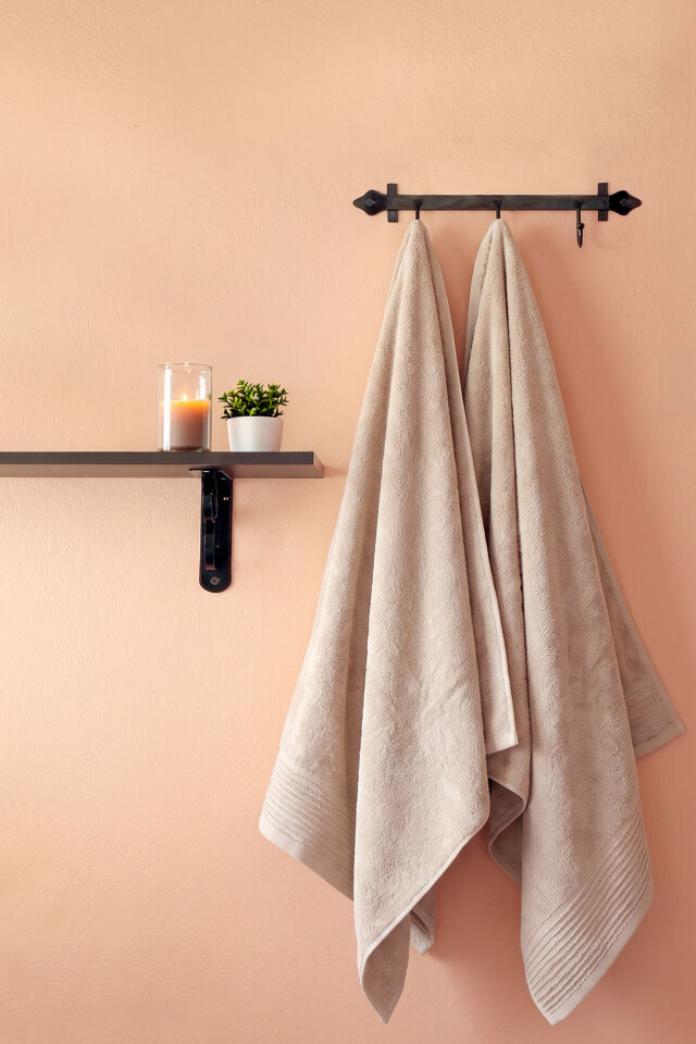 Ephesus Banyo Havlusu Seti 70x140 cm, 2'li Set Bej