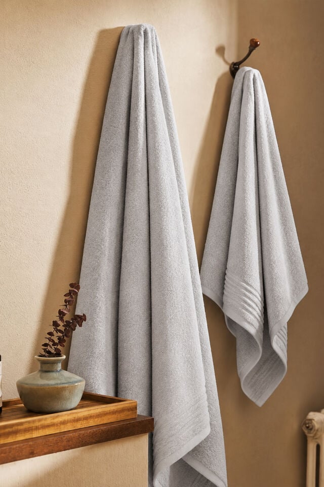 Ephesus Banyo Havlusu Seti 70x140 cm, 2'li Set Açık Gri